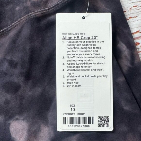 NWT Lululemon Align Crop 23" Diamond Dye in Diamond Dye Graphite Grey Pink Sz 10 - Picture 6 of 13